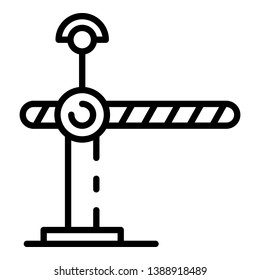 Railway barrier icon. Outline railway barrier vector icon for web design isolated on white background