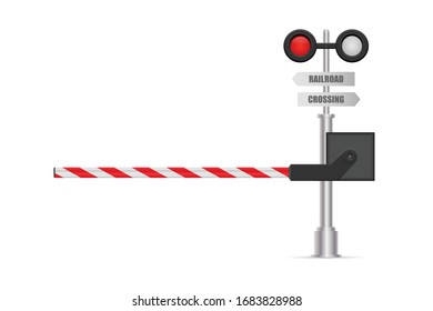 Railway barrier vector illustration isolated on white background