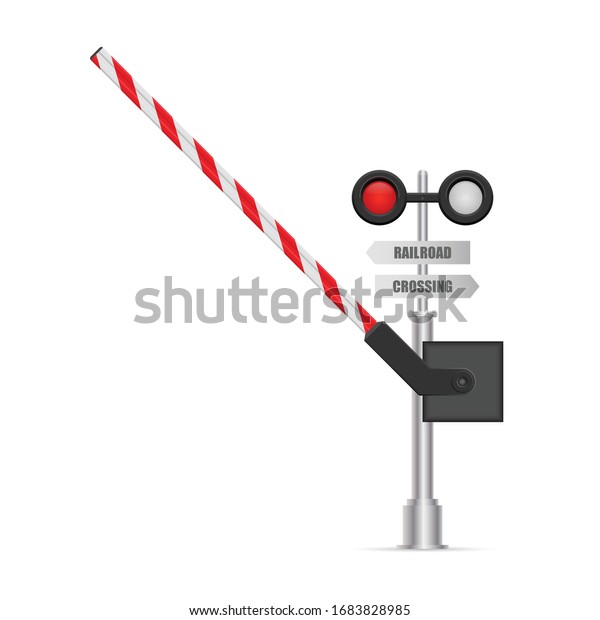 Railway Barrier Vector Illustration Isolated On Stock Vector (Royalty ...