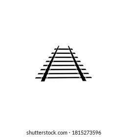 Railway black icon. Train road vector illustration isolated on white background.