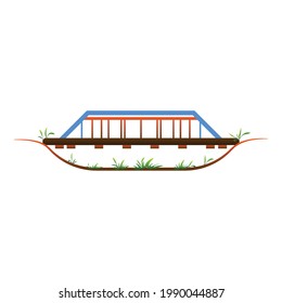 Eisenbahnbrücke Symbol. Cartoon der Eisenbahnbrücke Vektorsymbol für Webdesign einzeln auf weißem Hintergrund