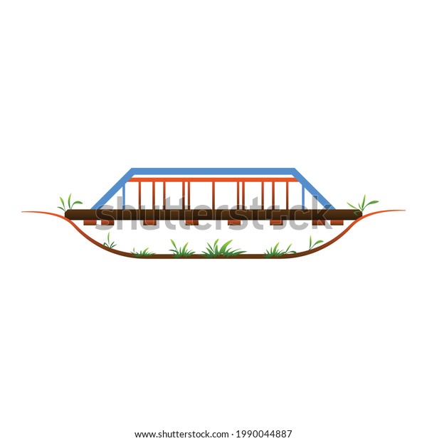 Railway bridge icon. Cartoon\
of Railway bridge vector icon for web design isolated on white\
background
