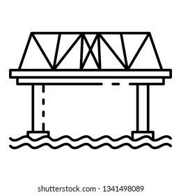 Railway bridge icon. Outline railway bridge vector icon for web design isolated on white background