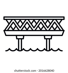 Railway bridge icon. Outline railway bridge vector icon for web design isolated on white background