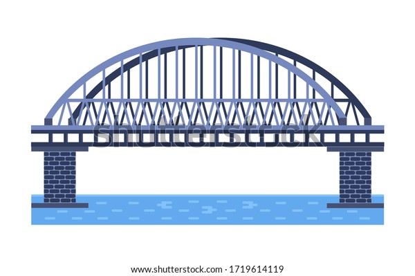 Railway Bridge Vector Illustration City Architecture Stock Vector ...