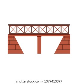 Railway bridge vector illustration. Overpass, train bridge, traffic. Bridges concept. Vector illustration can be used for topics like architecture, transportation, travel
