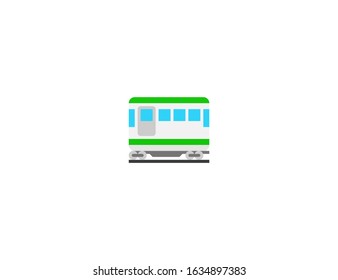 Railway car vector flat icon. Isolated railway train emoji illustration 