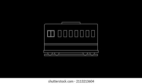 Railway car vector flat icon. Isolated railway train emoji illustration