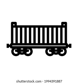 Railway Cargo Container Icon. Bold outline design with editable stroke width. Vector Illustration.