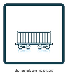 Railway cargo container icon. Shadow reflection design. Vector illustration.