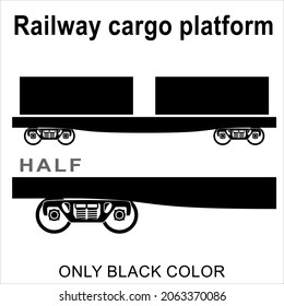 Railway cargo platform for transporting containers