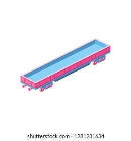 Railway carriage 3d Vector Isometric icon illustration