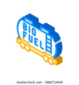 railway carriage bio fuel isometric icon vector. railway carriage bio fuel sign. isolated symbol illustration