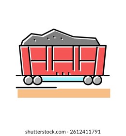 railway carriage stone color icon vector. railway carriage stone sign. isolated symbol illustration
