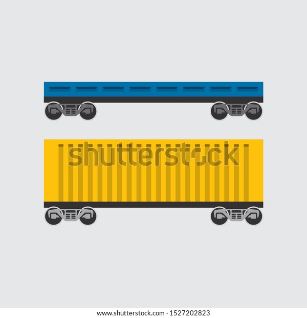 Railway cars. Two colored vector images divided\
into layers.