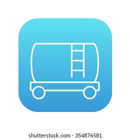 Railway cistern line icon for web, mobile and infographics. Vector white icon on the blue gradient square with rounded corners isolated on white background.