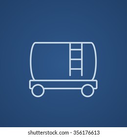 Railway cistern line icon for web, mobile and infographics. Vector light blue icon isolated on blue background.