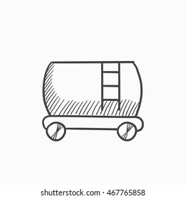 Railway cistern  vector sketch icon isolated on background. Hand drawn Railway cistern  icon. Railway cistern  sketch icon for infographic, website or app.