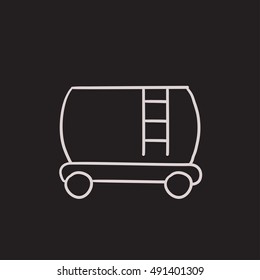 Railway cistern  vector sketch icon isolated on background. Hand drawn Railway cistern  icon. Railway cistern  sketch icon for infographic, website or app.