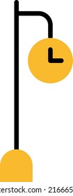 Railway clock, illustration, vector on a white background.