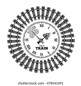 Railway clocks vector illustration