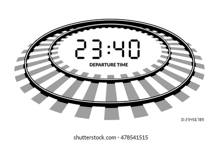 Railway clocks vector illustration