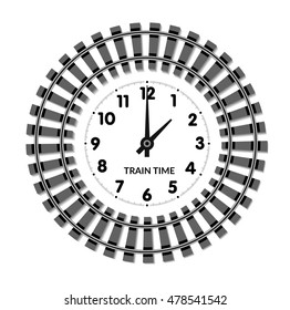 Railway clocks vector illustration