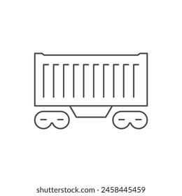 Railway container line outline icon