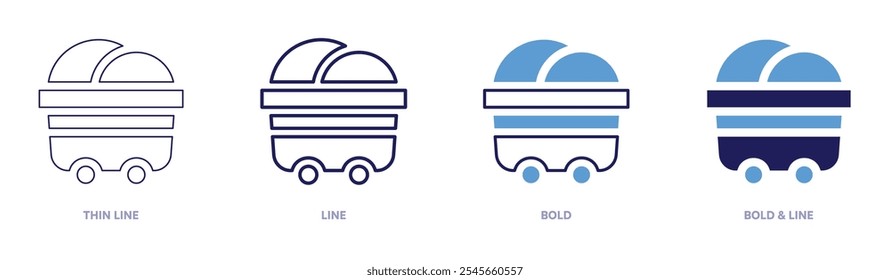 Railway corridor icon in 4 different styles. Thin Line, Line, Bold, and Bold Line. Duotone style. Editable stroke.