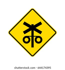 railway crossing ahead sign. New Zealand, Australia road sign