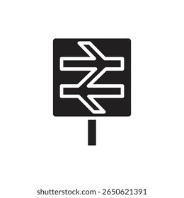 Cruce de ferrocarril lleno de Ilustración vectorial de iconos