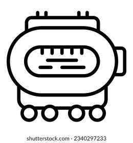 Railway crossing icon outline vector. Railroad train. Road signal