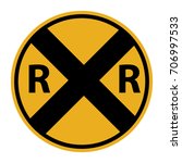 railway crossing traffic sign
