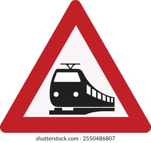 Señal de advertencia de cruce ferroviario Ilustración vectorial