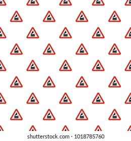 Railway crossing without barrier pattern seamless in flat style for any design