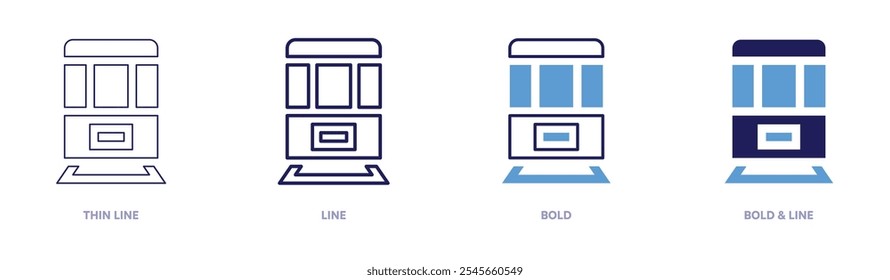 Railway economy icon in 4 different styles. Thin Line, Line, Bold, and Bold Line. Duotone style. Editable stroke.