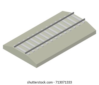 railway element. Isometric 3D