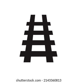 Railway flat icon isolated on white background