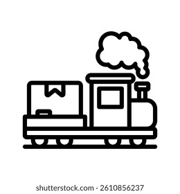 Railway Freight Line Vector Illustration On White Background.