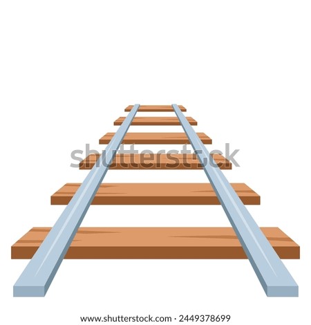 The railway going forward. Rails icon, vector illustration on a white background