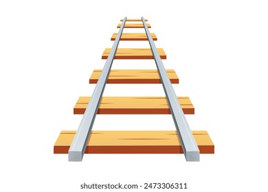 Railway going forward vector isolated on white background.