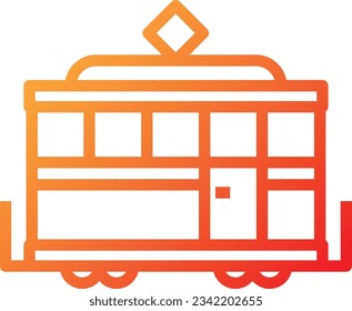 Icono de gradiente ferroviario - Icono único, vector