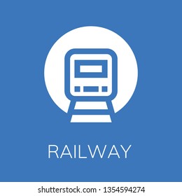  Railway icon. Editable  Railway icon for web or mobile.
