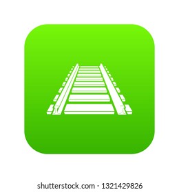 Railway icon green vector isolated on white background