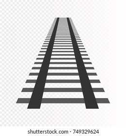 Railway icon isolated on transparent. Railroad vector illustration.