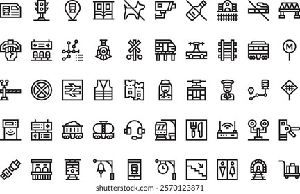 Railway icons  High-Quality Vector Icons Collection with Editable Stroke. Ideal for Professional and Creative Projects.