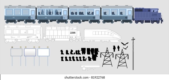 Railway Icons-vector