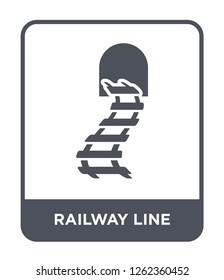 railway line icon vector on white background, railway line trendy filled icons from Transportation collection, railway simple element illustration