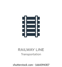 Vector de icono de línea ferroviaria. Icono moderno de línea plana de ferrocarril de la colección de aytán transporte aislado en fondo blanco. La ilustración vectorial se puede utilizar para diseño gráfico web y móvil, logotipo, eps10