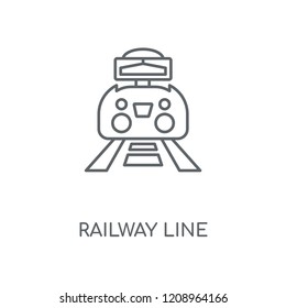 Railway line linear icon. Railway line concept stroke symbol design. Thin graphic elements vector illustration, outline pattern on a white background, eps 10.